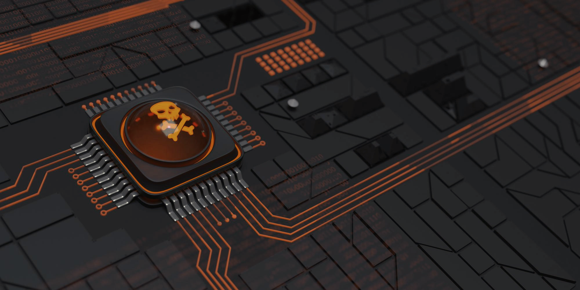 graphic of computer chip on pcb board with skull and crossbones embedded on chip on Minnesota Computer Geek Web Page